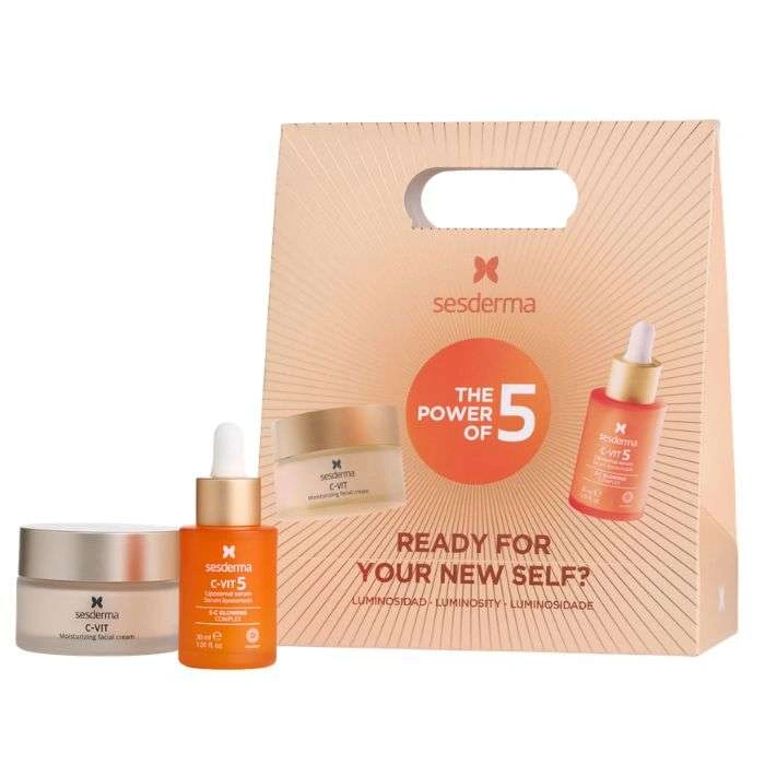 Coffret Vitamine C Sesderma C-Vit 5 contenant le sérum liposomal 30ml et la crème hydratante 50ml.