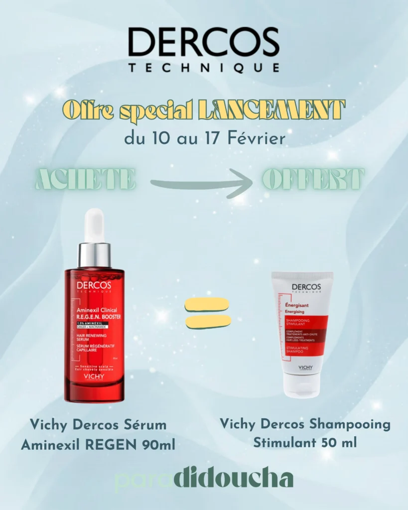 Sérum Anti-Chute Aminexil Vichy Dercos Regen Booster pour stimuler la croissance et l'ancrage