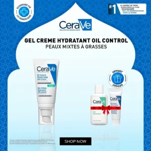 Offre Ramadan CeraVe avec le Gel-Crème Hydratant Oil Control 52ml, Gel Moussant et Crème Hydratante offerts.