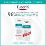 Tube de crème corps Eucerin DermoPure Triple Action contre les imperfections et marques de boutons.