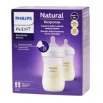 Pack de 2 Biberons Philips Avent Natural de 260ml pour bébés de 1 mois et plus.