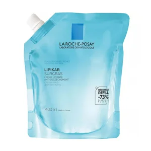 Éco-recharge de 400ml de Crème Lavante Surgras La Roche-Posay Lipikar pour peaux sèches et sensibles.