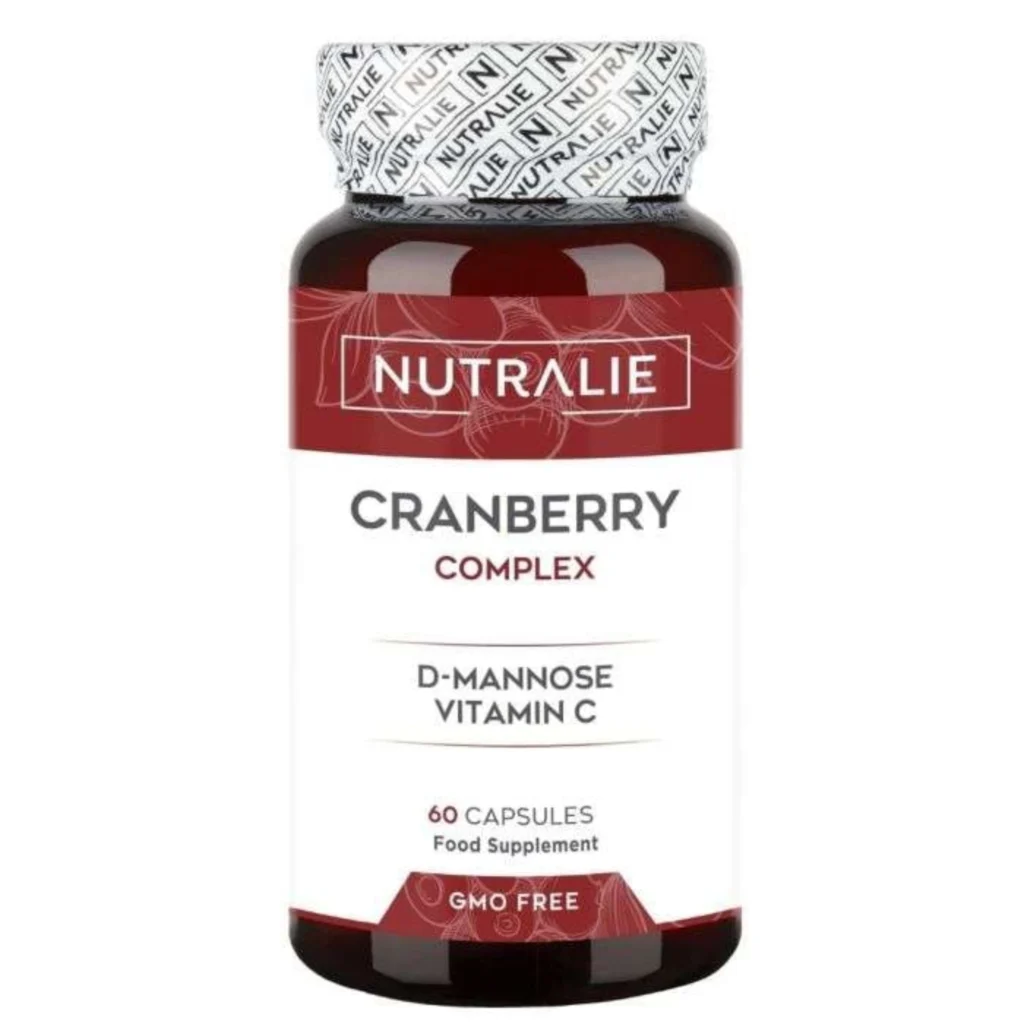 Boîte de Nutralie Cranberry Complex 60 capsules avec D-Mannose et Hibiscus pour le confort urinaire.