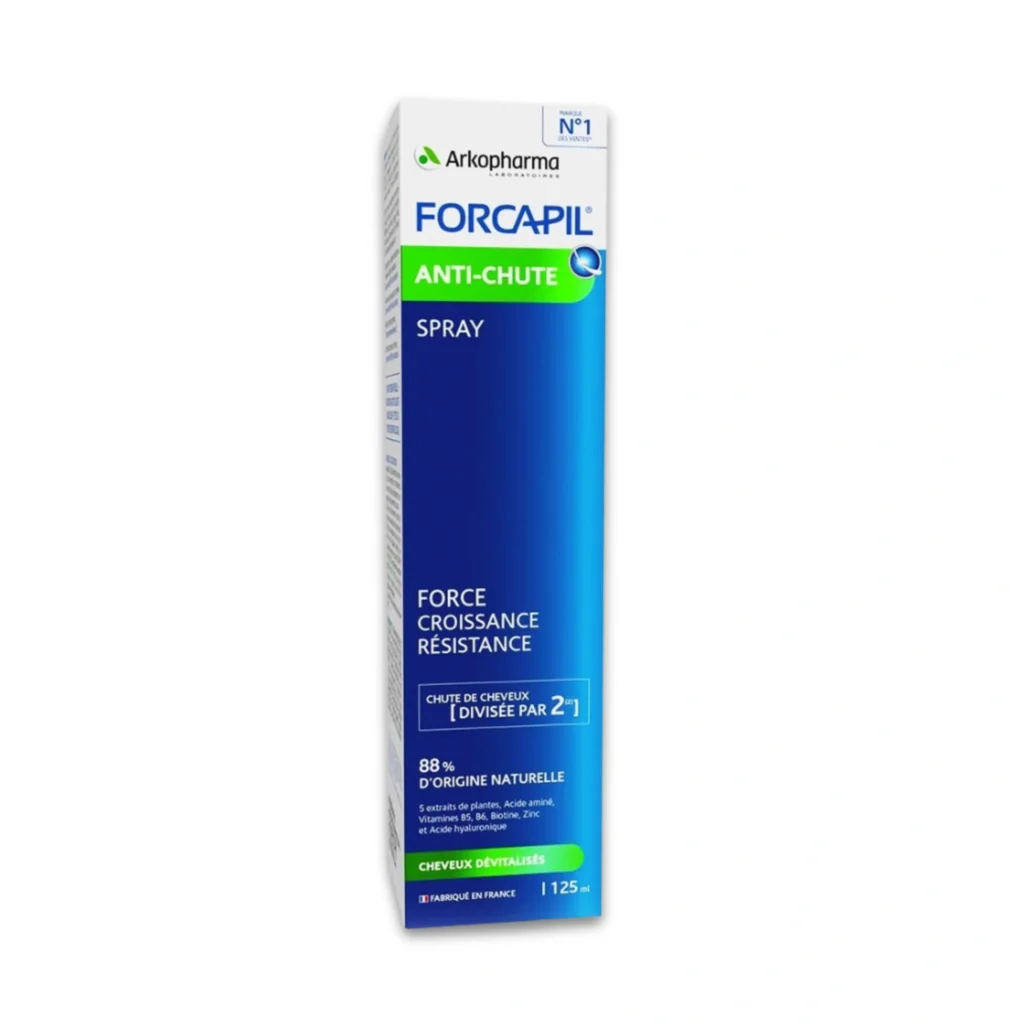 Forcapil Spray Anti-chute d'Arkopharma aux extraits de plantes et vitamines pour freiner la chute des cheveux
