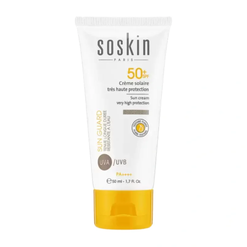 soskin-ecran-solaire-fluide-tres-haute-protection-spf50-plus Écran Solaire Fluide SOSKIN SPF 50+ pour une protection maximale du visage contre les UV et les taches.