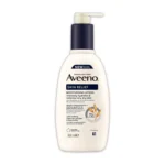 Flacon-pompe de Lotion Corporelle Hydratante Aveeno Skin Relief pour soulager les peaux sèches et sensibles.
