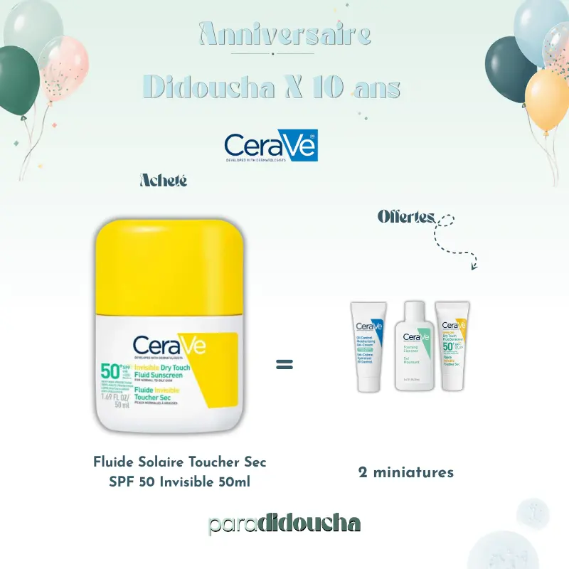 CERAVE Fluide Solaire Toucher Sec SPF 50 Invisible 50ml