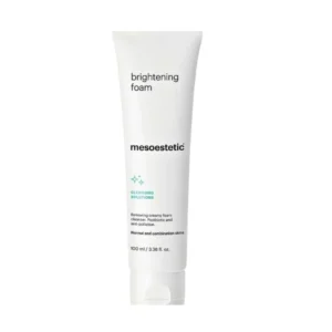Tube de Mesoestetic Brightening Foam 100ml, mousse nettoyante rénovatrice et éclaircissante aux AHA