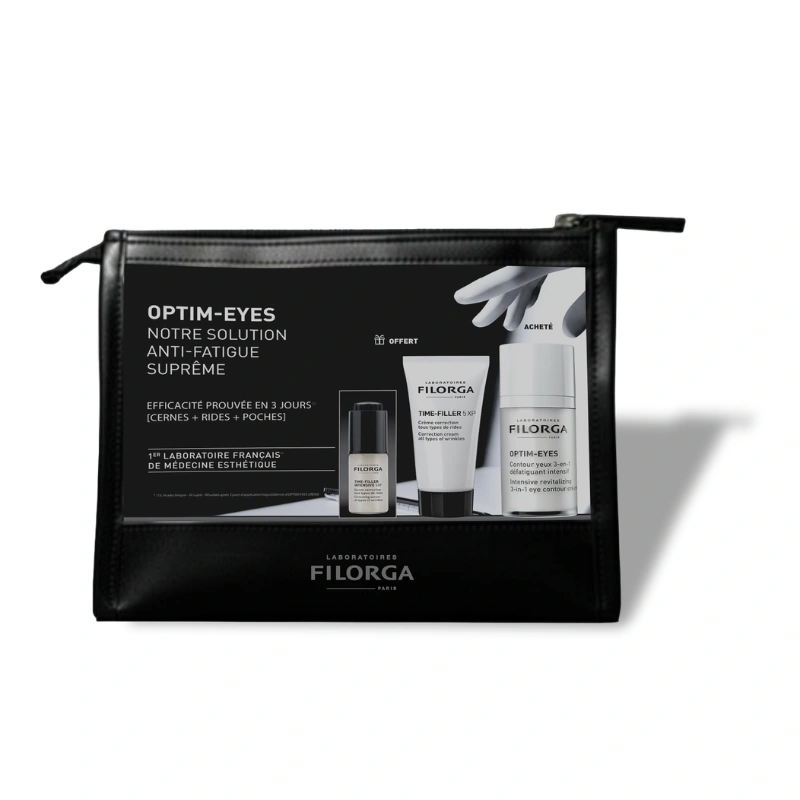 Coffret promotionnel Filorga Optim-Eyes comprenant le contour des yeux Optim-Eyes et la routine Time-Filler.