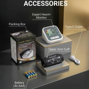 Tensiomètre électronique au bras Expert Heart BP318 A avec grand écran LCD et indicateur de couleur OMS.