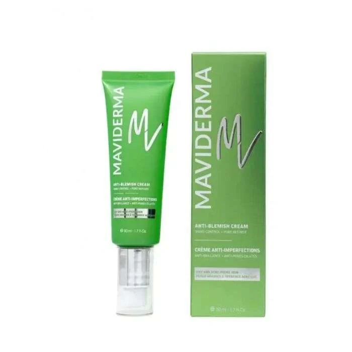 Tube de Maviderma Crème Anti-Imperfections 50ml, soin correcteur et rééquilibrant pour peaux à imperfections.