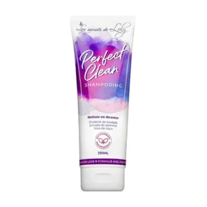 Flacon de shampoing doux et fortifiant Perfect Clean Les Secrets de Loly 250ml pour cheveux bouclés.