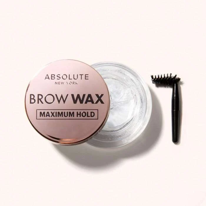 Pot de cire à sourcils Absolute New York Brow Wax 6.8g avec sa brosse bobine, pour une fixation forte et un effet lifté.