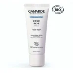 Tube de Gamarde Crème Hydratante Riche 40ml, soin bio à l'acide hyaluronique pour peaux sèches à très sèches.