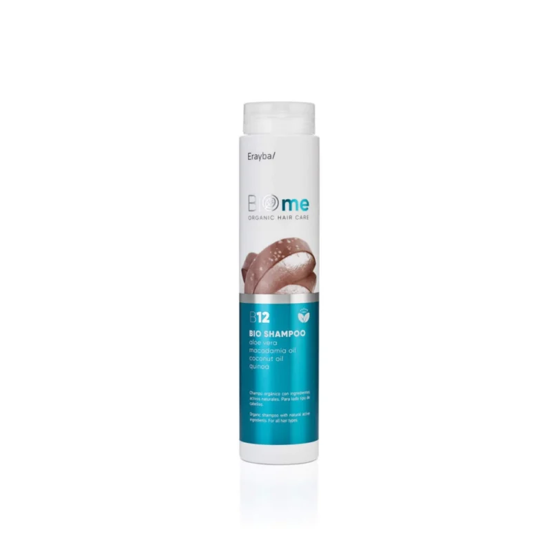 Flacon de l'Erayba Shampoing B12 Biome 250 ml pour un nettoyage doux, antioxydant et revitalisant des cheveux