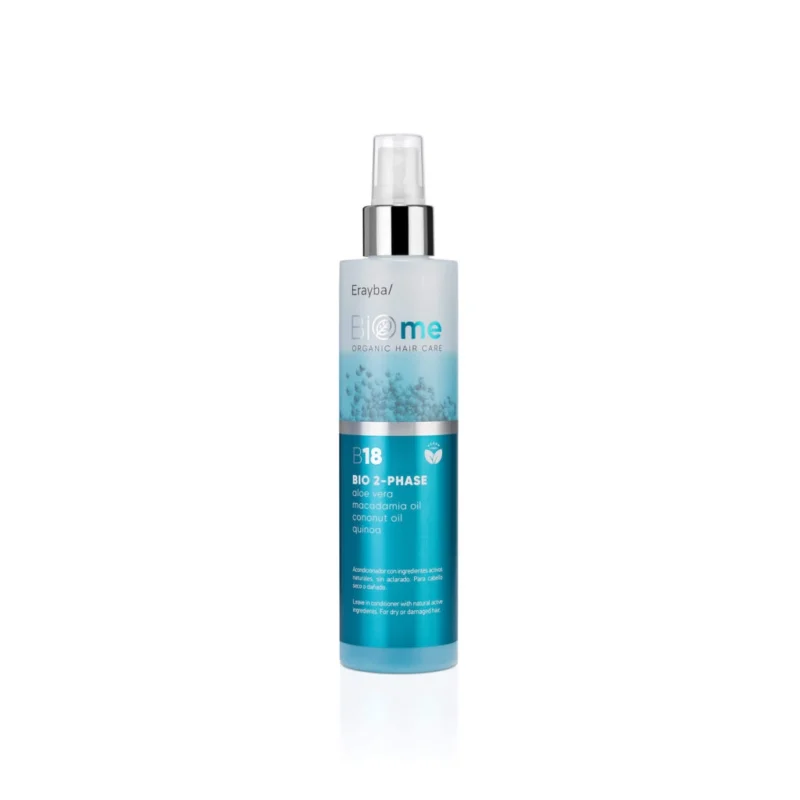 Flacon spray de l'Erayba Spray 2 Phases B18 Biome 200 ml pour réparer et protéger les cheveux du soleil