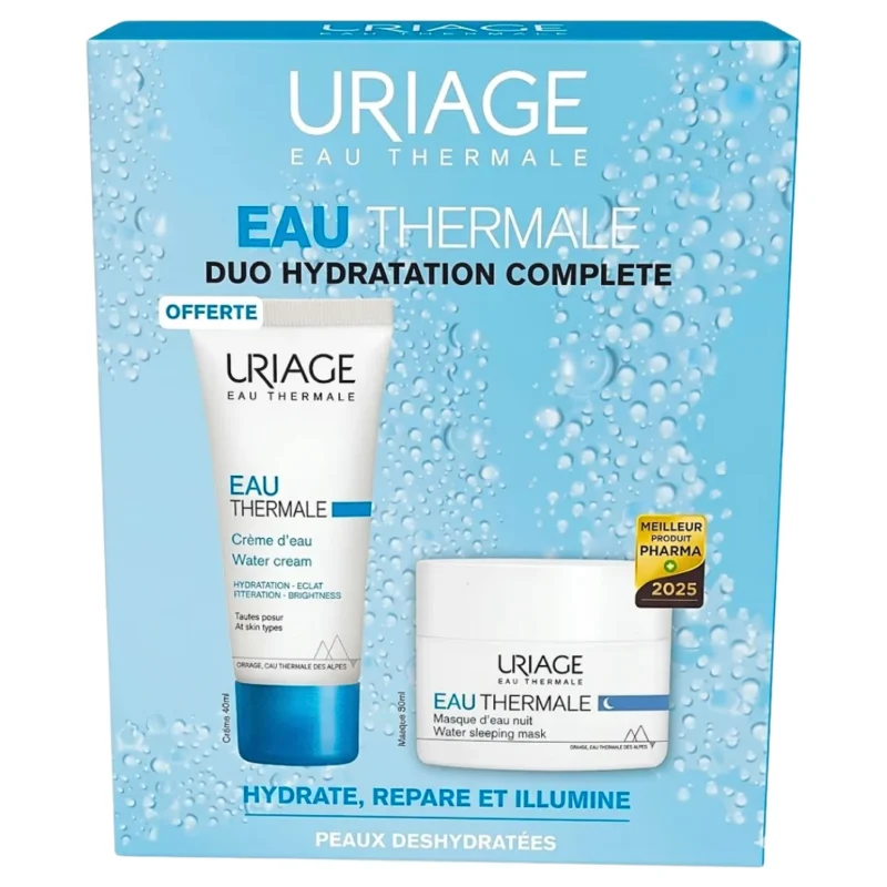 uriage-masque-eau-creme-offerte Uriage Masque d’Eau Nuit 50ml avec Crème d’Eau 40ml offerte pour hydratation et éclat
