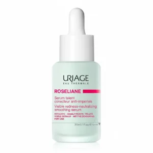 Flacon pompe du Uriage Roseliane Serum Lissant AR 30ml pour peaux sensibles sujettes aux rougeurs