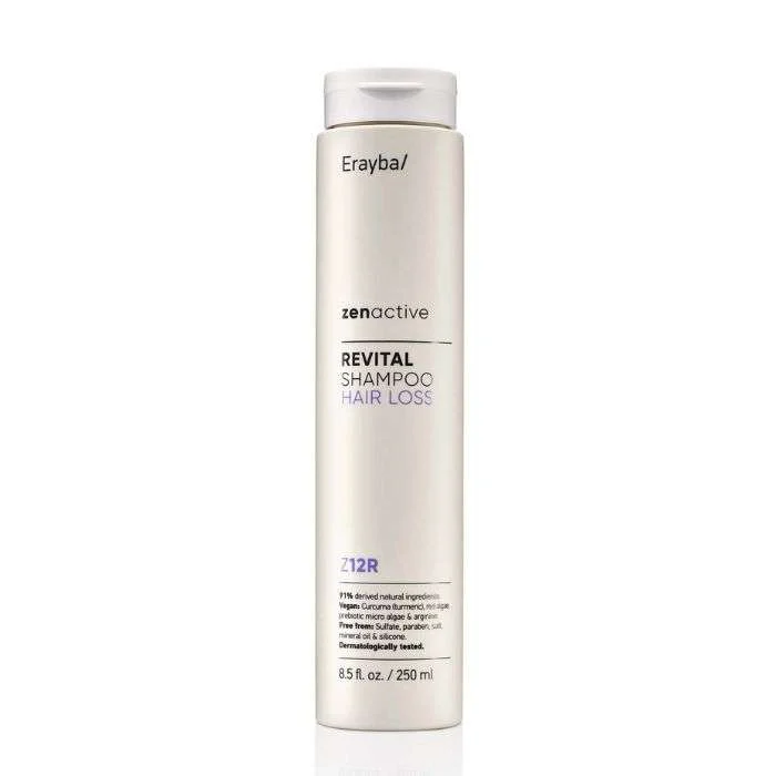 Flacon de l'Erayba Zenactive Revital Shampooing Anti Chute Z12R 250ml pour freiner la chute et stimuler la pousse des cheveux