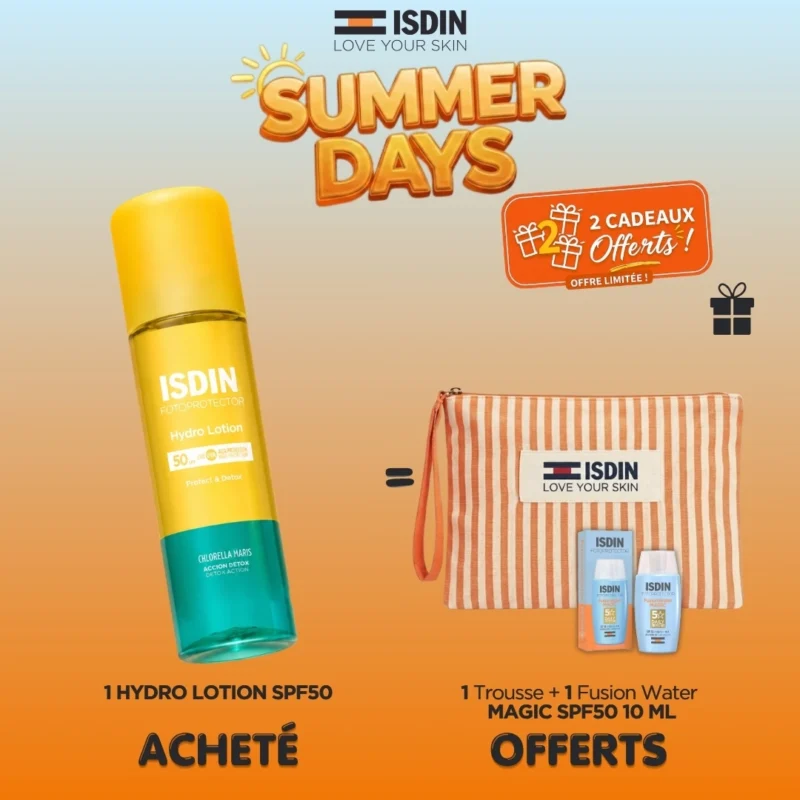 offre-isdin-fotoprotector-hydro-lotion-spf50-trousse Offre ISDIN : Hydro Lotion SPF50+ 200ml