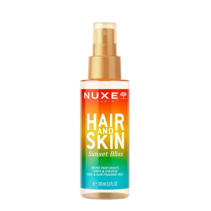 Flacon de la Nuxe Hair and Skin Sunset Bliss Brume Parfumée 100ml pour le corps et les cheveux