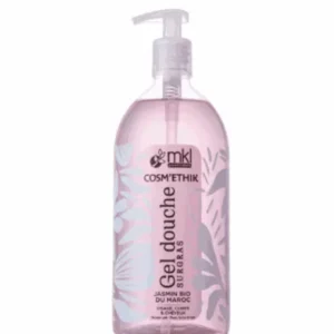 Flacon pompe de mkl gel douche surgras mure sauvage bio 1l pour l'hygiène, la douceur et l'hydratation gourmande de toute la famille