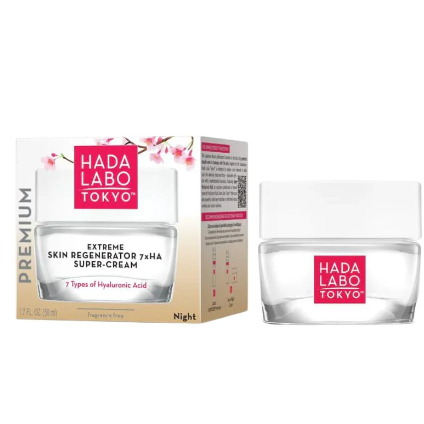 Pot de Hada Labo Extreme Skin Regenerator 7xHA Super Cream de 50g pour une hydratation et régénération intenses.