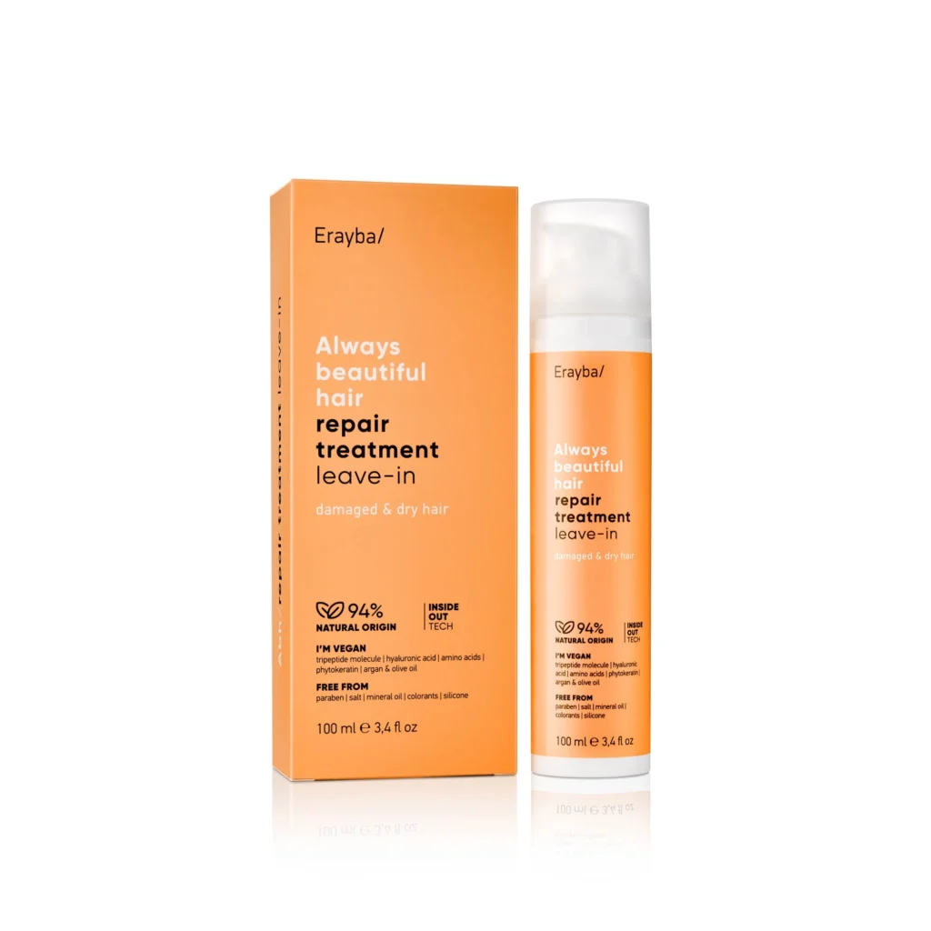Erayba ABH Repair Treatment 100 ml, soin sans rinçage capillaire vegan et réparateur à base de phytokératine et d'acide hyaluronique
