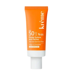Krème Fluide Solaire Anti-Taches SPF50+ en flacon de 40ml, haute protection solaire visage invisible et anti-hyperpigmentation