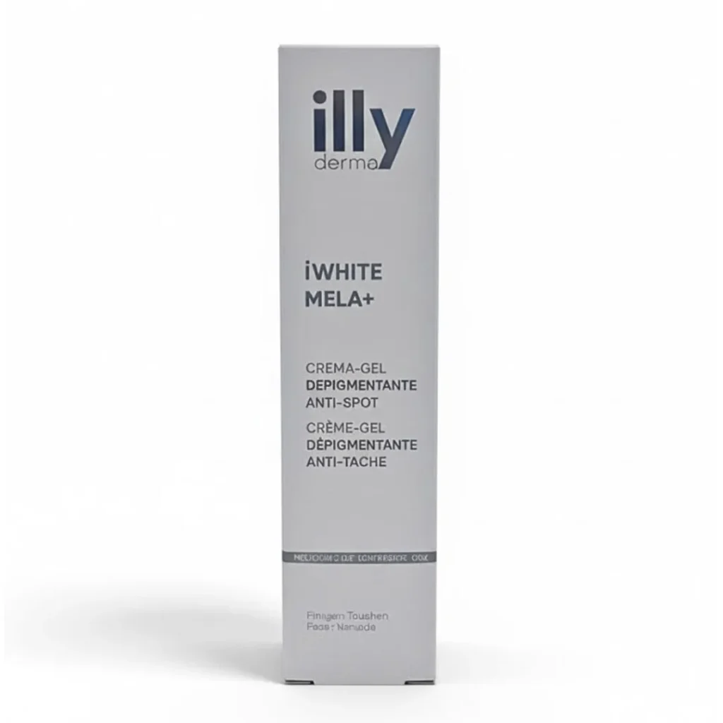 Tube de Illyderme Iwhite Mela+ Gel-Crème Dépigmentante 40ml, soin traitant anti-taches et éclaircissant pour le visage