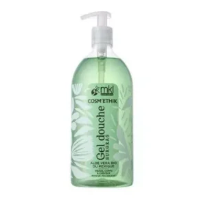 Flacon pompe de mkl gel douche surgras aloe vera bio 1l pour l'hygiène, l'hydratation et le confort de toute la famille
