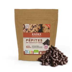 Sachet de 100g Kaoka Pépites de Chocolat Noir certifiées biologiques et équitables à 58% de cacao