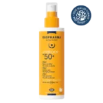 Isispharma Uveblock SPF 50+ Spray en flacon de 200ml, très haute protection solaire dermatologique et invisible pour corps et visage