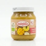 Petit pot de verre de 130g Babybio Mangue Pomme, purée de fruits certifiée biologique pour bébé dès 6 mois