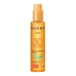 Nuxe Sun brume solaire fraîche SPF 30 en flacon spray de 150ml, protection solaire invisible et rafraîchissante pour le corps et le visage.