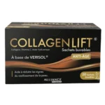 Boîte de collagen lift anti-age sachets buvables contenant 20 sachets pour une cure de collagène marin anti-rides et fermeté