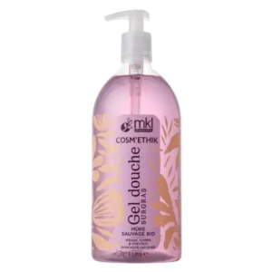 Flacon pompe de mkl gel douche surgras mure sauvage bio 1l pour l'hygiène, la douceur et l'hydratation gourmande de toute la famille