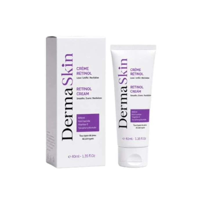 Pot de 50ml de Crème au Rétinol Dermaskin anti-âge et unifiante pour le visage.