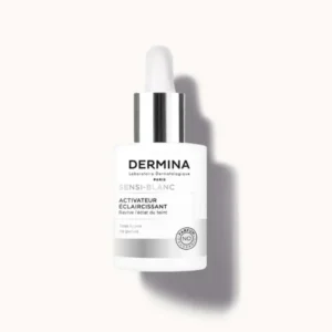 Flacon-pompe de Dermina Sensi-Blanc Activateur Éclaircissant, sérum anti-taches pour peaux sensibles