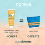 Flacon pocket de Noreva Bergasol Crème Fluide Invisible SPF50+ Toucher Sec de 50ml pour une haute protection solaire nomade.