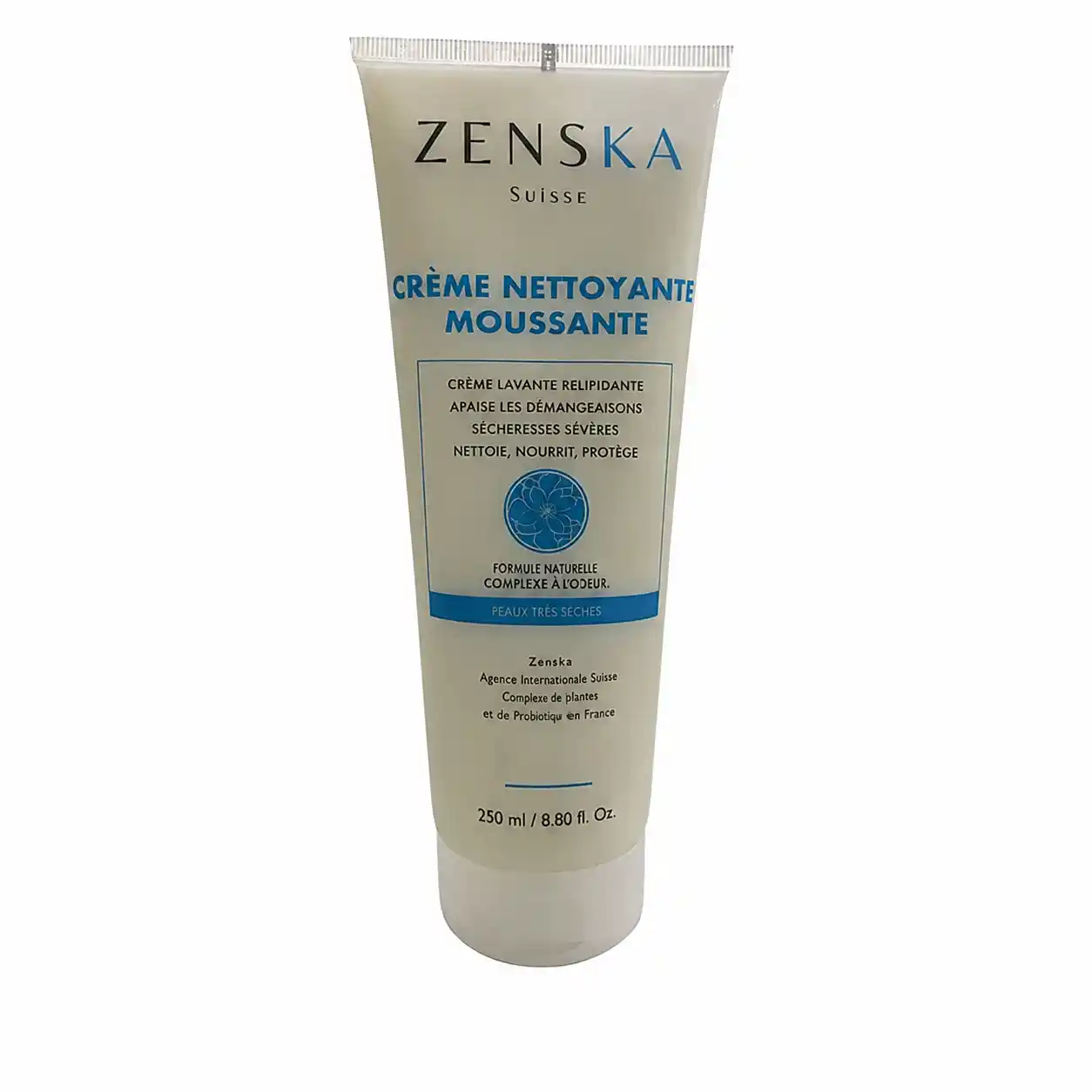 Flacon 250ml Zenska Crème Nettoyante Moussante hydratante et apaisante pour le visage.