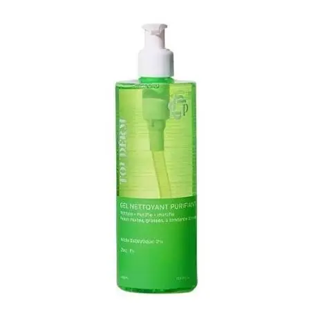 Flacon pompe de gel purifiant Touderm 400ml, nettoyant dermo-cosmétique anti-imperfections pour peaux grasses et mixtes