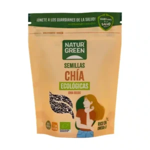 Sachet de 200g de Graines de Chia NaturGreen certifiées biologiques, superaliment riche en oméga-3