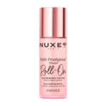 Flacon en verre NUXE Huile Prodigieuse Florale Roll-On de 60ml avec applicateur à bille pour le visage, le corps et les cheveux.
