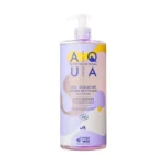 Flacon pompe de 1 Litre de MKL Aqua Dermo Soins Gel Douche Dermo Nettoyant Bio, soin lavant haute tolérance pour peaux sensibles et atopiques.