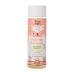 Flacon de MKL Baby Green Huile de Massage Bio de 100ml avec l'illustration du petit raton laveur pour le soin des nourrissons.