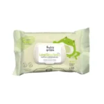 Paquet de 60 lingettes à l'eau hypoallergéniques et compostables MKL Baby Green pour la toilette de bébé.