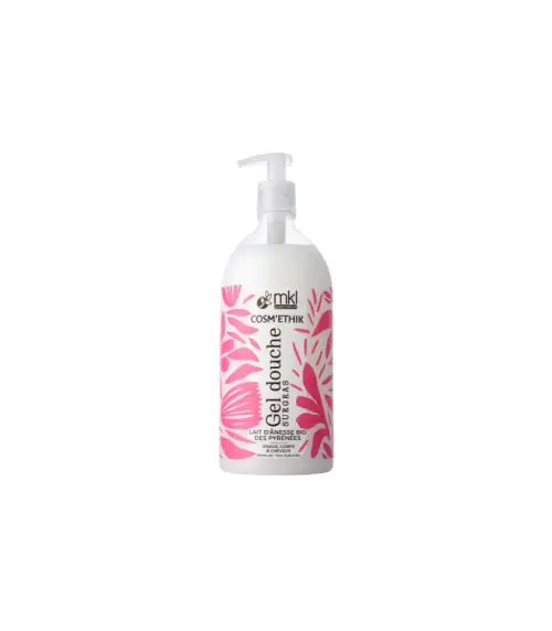 Flacon pompe de mkl gel douche surgras lait anesse bio 1l pour l'hygiène, la réparation et le confort des peaux sensibles de toute la famille