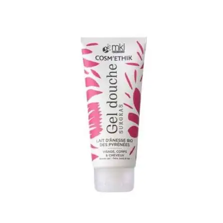 Flacon tube de mkl gel douche surgras lait d'anesse bio 200ml pour l'hygiène, la réparation et le confort nomade des peaux sensibles