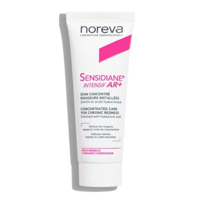 Tube de Noreva Sensidiane Intensif AR+ Soin Concentré Anti-Rougeurs de 30ml pour peaux sensibles à tendance couperosique.
